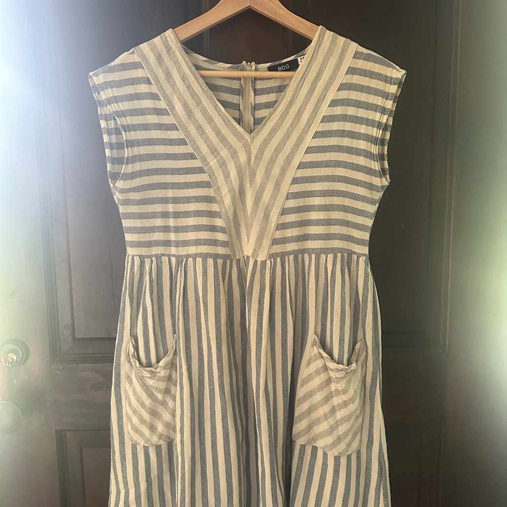 BDG Blue and Cream Striped Dress